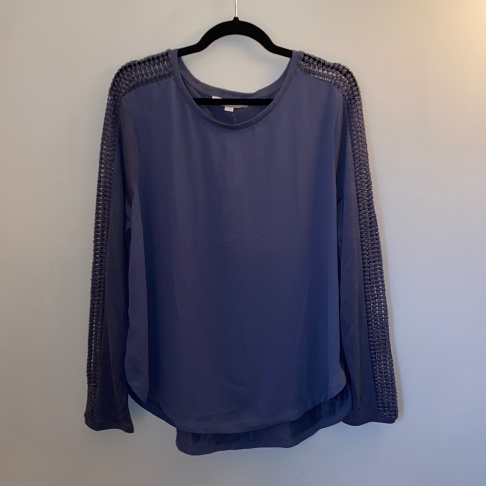 NWT Ann Taylor Loft mixed-media blouse